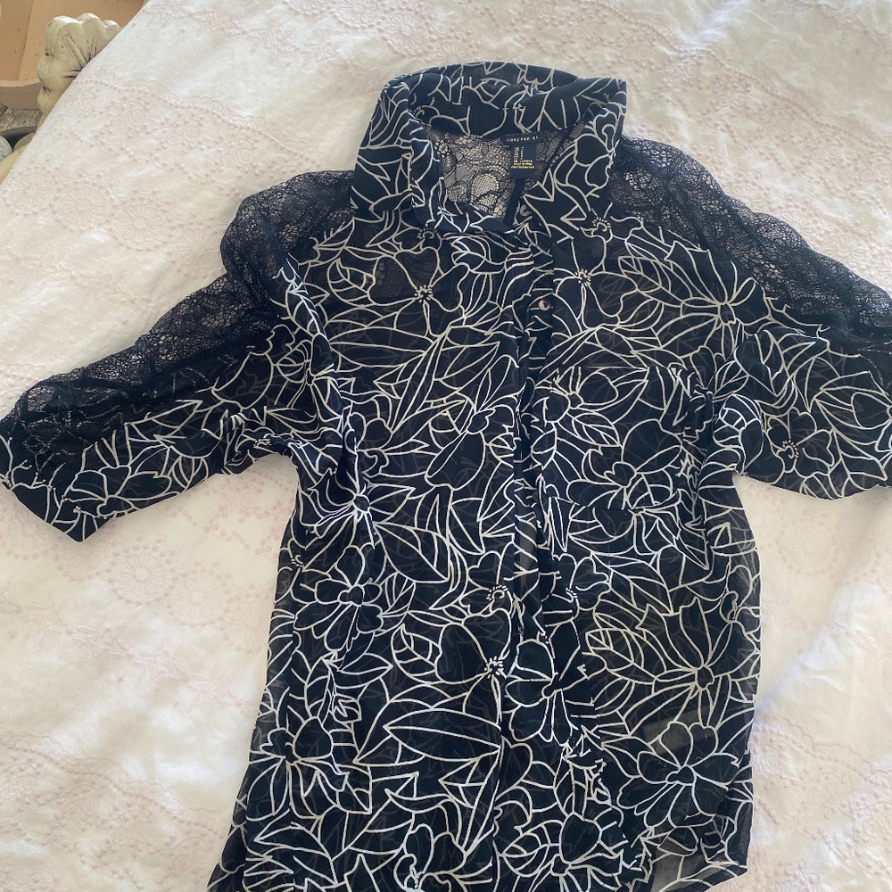 Black short sleeve blouse